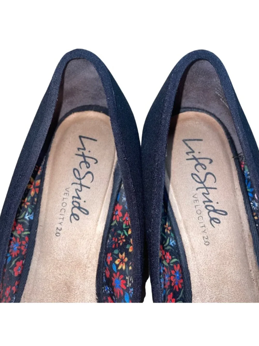LifeStride Velocity Women’s Black Fabric Karma Wedge Espadrille Shoes Size 9.5M